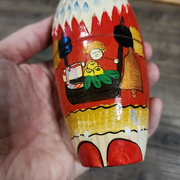 Vintage Santa wooden Nesting Dolls see pics for wear E - Picture 3 of 16